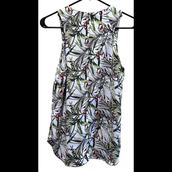 St. Tropez West Sleeveless Blouse Ivory Topical Print Size Small - Picture 2 of 4